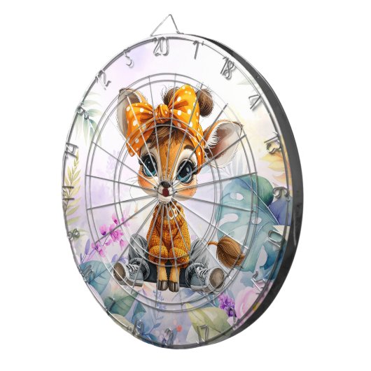 Giraffe Polka Dot Bow  Dartscheibe (Vorderseite rechts)