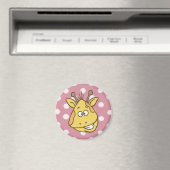 Giraffe Polka Dot Magnet (in Rosa und Gelb) (In Situ (Geschirrspüler))