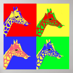 Giraffe Pop Art Poster