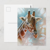 Giraffe Portrait Animal Watercolor Art Postkarte (Vorne/Hinten)
