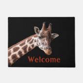Giraffe Portrait auf Schwarz - Doormat Fußmatte (Vorderseite)