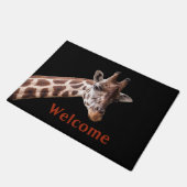 Giraffe Portrait auf Schwarz - Doormat Fußmatte (Schrägansicht)