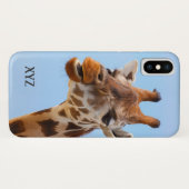 Giraffe Portrait benutzerdefinierte Monogramm-Hüll Case-Mate iPhone Hülle (Rückseite (Horizontal))