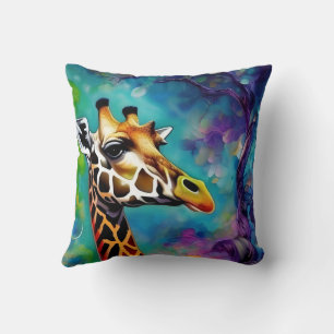 Giraffe Portrait farbenfroh Kissen