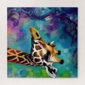 Giraffe Portrait farbenfroh Puzzle (Horizontal)