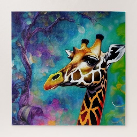 Giraffe Portrait farbenfroh Puzzle (Vertikal)