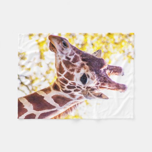 Giraffe Portrait Fleecedecke (Vorderseite (Horizontal))