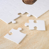 Giraffe Portrait Foto auf Weiß Puzzle (Seite)