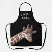 Giraffe Portrait Foto Personalisierter Name Schürze (Vorderseite)