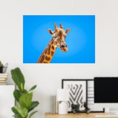 Giraffe Portrait gegen den Himmel Poster (Heimbüro)