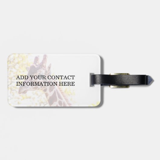 Giraffe Portrait Gepäckanhänger (Rückseite horizontal)