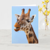 Giraffe Portrait-Grußkarte Karte (Gelbe Blume)