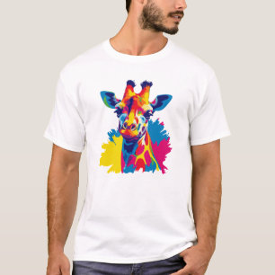 Giraffe Portrait Illustration Aquarellmalerei T-Shirt