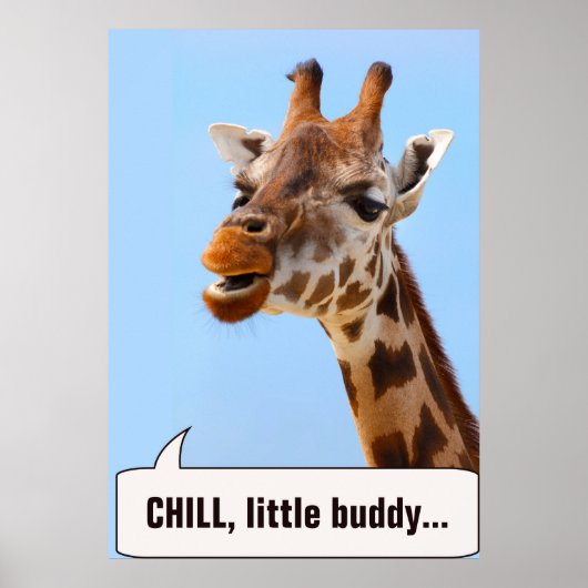 Giraffe Portrait, individualisierbares Textposter Poster (Vorne)