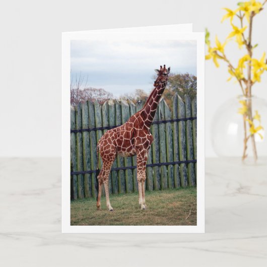 Giraffe Portrait Karte (Gelbe Blume)