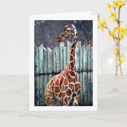 Giraffe Portrait Karte (Gelbe Blume)