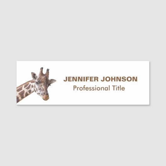 Giraffe Portrait Namensschild (Vorderseite)