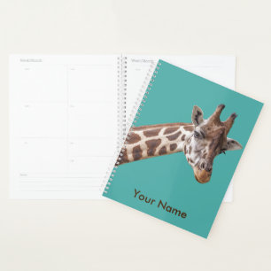 Giraffe Portrait Personalisierter Name Planer