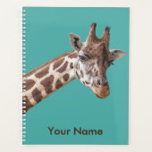 Giraffe Portrait Personalisierter Name Planer (Vorderseite)