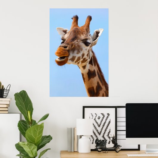Giraffe-Portrait-Poster Poster (Heimbüro)