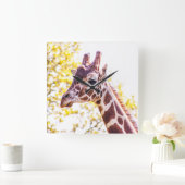 Giraffe Portrait Quadratische Wanduhr (Zuhause)