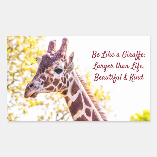 Giraffe Portrait Rechteckiger Aufkleber (Vorderseite)