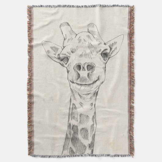 Giraffe Portrait Sketch Decke (Vorderseite Vertikal)