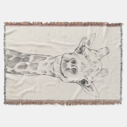 Giraffe Portrait Sketch Decke (Vorderseite)
