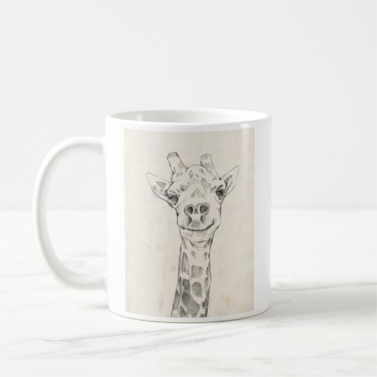 Giraffe Portrait Sketch Kaffeetasse (Links)