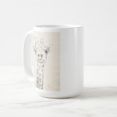 Giraffe Portrait Sketch Kaffeetasse (Vorderseite Links)