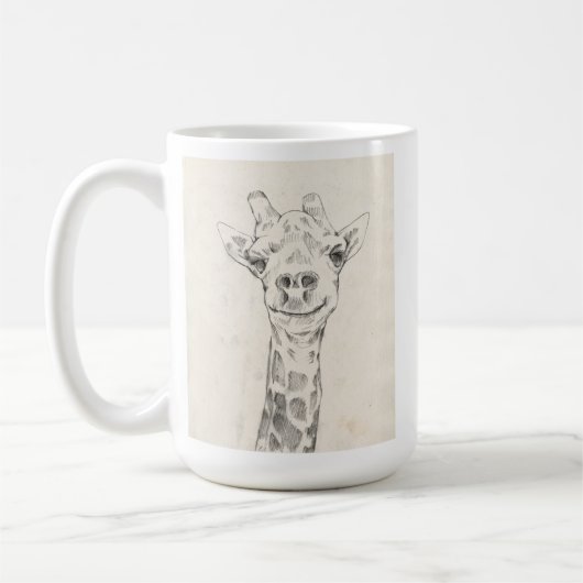 Giraffe Portrait Sketch Kaffeetasse (Links)