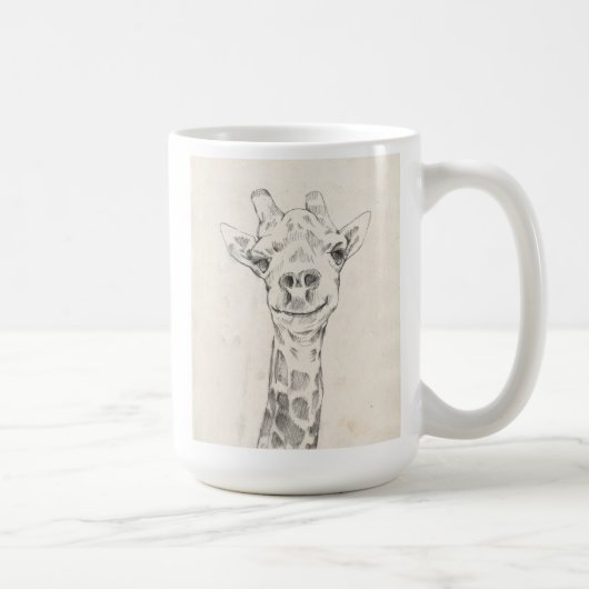 Giraffe Portrait Sketch Kaffeetasse (Rechts)