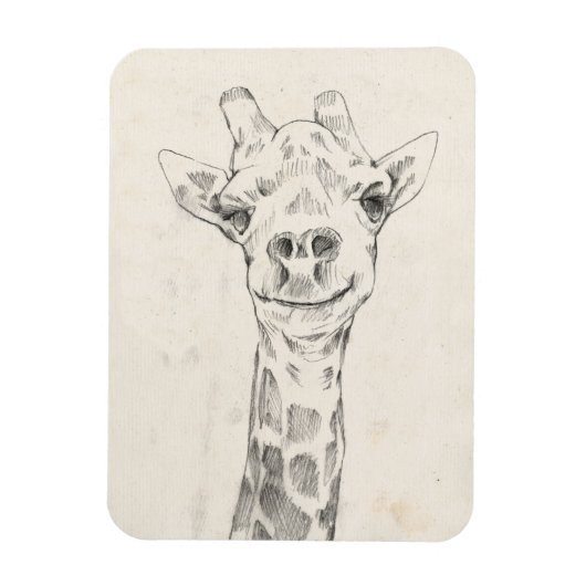Giraffe Portrait Sketch Magnet (Vertikal)
