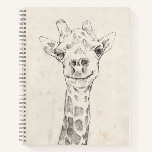 Giraffe Portrait Sketch Notizblock (Vorderseite)