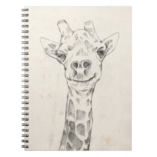 Giraffe Portrait Sketch Notizblock (Vorderseite)