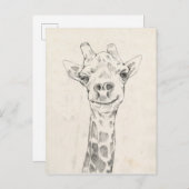 Giraffe Portrait Sketch Postkarte (Vorne/Hinten)