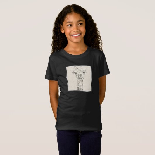 Giraffe Portrait Sketch T-Shirt (Vorne ganz)