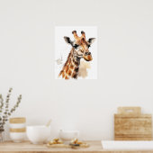 Giraffe Portrait Watercolor Poster (Küche)