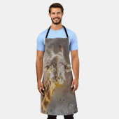 Giraffe Portrait Wildlife Fotografie Wasserfarbe Schürze (Getragen)