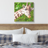 Giraffe Portrait - Wrapped Canvas Leinwanddruck (Insitu (Schlafzimmer))