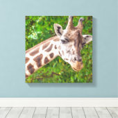 Giraffe Portrait - Wrapped Canvas Leinwanddruck (Insitu (Holzboden))
