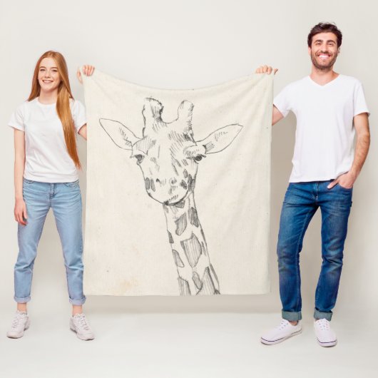 Giraffe Portrait | Zeichnung Fleecedecke (Beispiel)