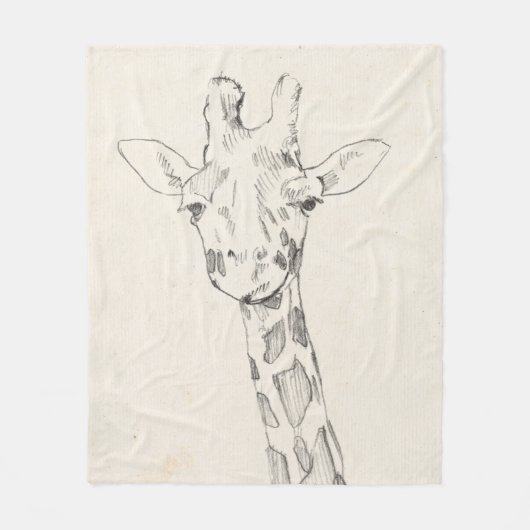 Giraffe Portrait | Zeichnung Fleecedecke (Vorderseite)