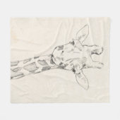 Giraffe Portrait | Zeichnung Fleecedecke (Vorderseite (Horizontal))