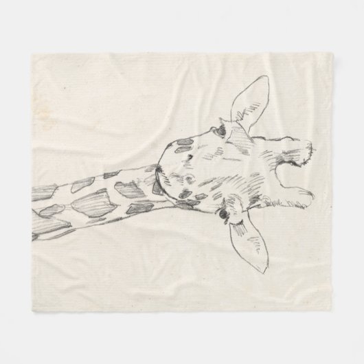 Giraffe Portrait | Zeichnung Fleecedecke (Vorderseite (Horizontal))