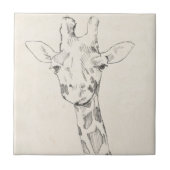 Giraffe Portrait | Zeichnung Fliese (Vorderseite)