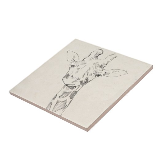 Giraffe Portrait | Zeichnung Fliese (Seite)
