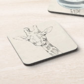Giraffe Portrait | Zeichnung Getränkeuntersetzer (Linke Seite)