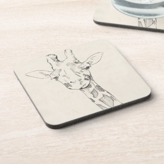 Giraffe Portrait | Zeichnung Getränkeuntersetzer (Linke Seite)