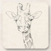 Giraffe Portrait | Zeichnung Getränkeuntersetzer (Vorderseite)